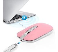 Wireless Mouse Mice, 10 Meters Wireless Reception Distance, 3-level DPI Setting, Quiet Design, High-resolution USB Charging Computer Accessories with 1600 DPI, (Pink)