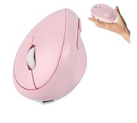 Wireless Mouse Pink Ergonomic Bluetooth & USB Mice, Dual Mode Vertical Silent Portable Multi Device Ergo Carpal Tunnel Mice for Mac/PC/Laptop/Computer/Tablet/iPad/Macbook Air/Pro Office Women Gift