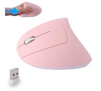 Wireless Mouse Pink Ergonomic Vertical Left-handed Upright Silent Portable Cordless Optical Mice with High Precision USB Receiver for PC Laptop MacBook Girl Boy Women Gift Reduces Hand and Wrist Pain