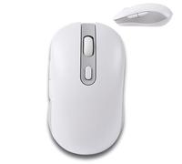 Wireless Mouse, Quiet Cordless Bluetooth Tri-Mode Mouse with 6 Buttons, Portable Rechargeable Mice, Ergonomic Design, 800-1200-1600 DPI for iPad, PC, Computer, Notebook, Laptop(White)