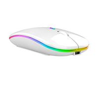 Wireless Mouse Rechargable, Wireless Mouse for Laptop, LED Wireless Mouse, Slim Wireless Mouse w/ 1600 DPI, Silent Mouse w/ USB Receiver, 2.4G Wireless Mouse for Laptop PC Mac Office Work (White)
