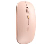 Wireless Mouse,Rechargeable Bluetooth mouse(BT5.1 & 3.0) with Silent Click, 3-Level DPI Portable Mouse for Laptop, Computer(Pink)
