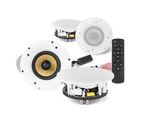 Wireless Multi Room Ceiling Speaker Audio System - PD WCS65 with WiFi App Control, Bluetooth Connectivity & 2-Zone Smart Home Sound Kit, 4x 6.5 Inch Flush Mount Speakers & Remote Control