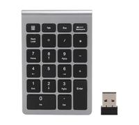 Wireless Number Pad, 22 Keys Numeric Keypad Numpad with 2.4G Mini USB Receiver, Portable Financial Accounting Keyboard Extension for Laptop Notebook, Desktop, Surface Pro, PC (Iron Grey)