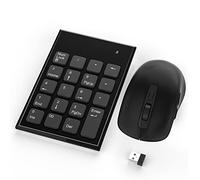 Wireless Number Pad and Mouse Combo,2.4G 19 Keys USB Wireless Numeric Keypad,3 Adjustable Silent Mouse Speeds DPI 800/1200/1600,Set for Laptop,Notebook,Desktop,PC Computer-Use One USB Receiver
