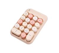 Wireless Number Pad Portable USB 2.4GHz 18-Key Financial Accounting Numeric Keyboard Extensions for Laptop/Notebook PC Computer (Beige)