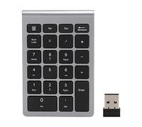 Wireless Number Pads, 22 Keys Portable USB 2.4G Bluetooth Numeric Keypad with Receiver, Financial Accounting Keyboard for Laptop, PC, Notebook(Iron Gray)
