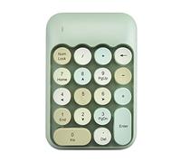 Wireless Numeric Keypad 18 Keys with 2.4G Portable Silent Number Pad USB Receiver Accounting Number Keyboard Extensions for Laptop Desktop PC (Green)