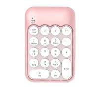 Wireless Numeric Keypad 18 Keys with 2.4G Portable Silent Number Pad USB Receiver Accounting Number Keyboard Extensions for Laptop Desktop PC (Pink A)