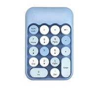 Wireless Numeric Keypad 18 Keys with 2.4G Portable Silent Number Pad USB Receiver Accounting Number Keyboard Extensions for Laptop Desktop PC (Blue)
