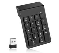 Wireless Numeric Keypad, 2.4G Portable Number Pad with USB Receiver 18Keys Office Calculating Compatible with Windows and OS X System for Laptop Notebook Desktop PC Computer Windows System