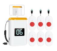 Wireless Nursing Alert System SOS Vibration Call Button Nurse Call Alert System Volume Levels for Elderly Patients Home Monitoring (SX HJQ 1-6)