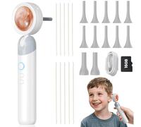 Wireless Otoscope Ear Camera with Light- HD Screen 90° Foldable Support Photo Video and PC View, Ear Infection Detector, Pocket Ear Scope with Earwax Removal Tool for Family Adults, Kids and Pets
