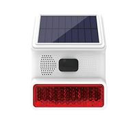Wireless Outdoor Siren with Solar Panel - Loud Alarm & Flashing Strobe, IP65, for Cabin/Carport/Build Site/Shed/Porch, Compatible with PG103; PG107; PG108;PG105 Home Security Systems