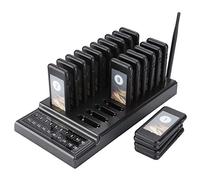Wireless Pager System,20-Channel Restaurant Pager Wireless Waiter Paging Queuing Calling System with 20 Wireless Pagers& 20 Battery Charging Slots for Fast Food Restaurants, Churches Car Shops(UK)