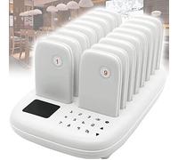 Wireless Pager System with 16 Buzzers, Touch Operation and 2 Calling Modes for Restaurants, Food Trucks, Factories, and Hotels