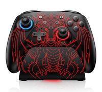 Wireless PC Controller with Charging Dock,Programmable USB Gaming Controller for PC/Android/iOS/Switch/Switch 2,Gamepad with Hall Sensor&Adjustable Turbo Vibration No Stick Drift No Dead Zone&RGB