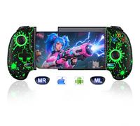 Wireless Phone Mobile Gaming Controller for iPhone/Android - Turn Your iPhone into a Gaming Console - Play Xbox, PlayStation, Cloud Gamepad for iOS with Hall Joystick, RGB, Turbo (Black-Spray)