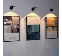 Wireless Picture Light Battery Operated, 2200mAH Rechargeable Painting Light With Motion Sensor and Rotatable Tube, Art Display for Picture (Black, 3 Pcs)