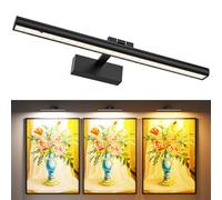 Wireless Picture Lights for Wall, Battery Operated Wall Light for Painting Rechargeable CCT Rotatable Art Gallery Light with Remote Dimmable Timer for Artwork Frame Display Dartboard (Black, 16inch)