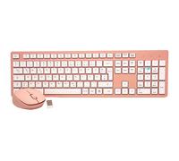 Wireless Pink Mouse And Keyboard Kit German QWERTZ Layout With White Keys
