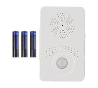 Wireless PIR Motion Sensor Doorbell with Custom Voice Recording, Adjustable Volume, Infrared Body Detection up to 4m, 120° Viewing Angle, Battery or
