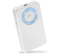Wireless Portable Charger for Samsung, 8000mAh Ultra Slim Power Bank with Innovative Electric Suction Cup, Compatible with iPhone and Android Cell Phone, Support 22.5W USB-C PD Fast Charging, Silvery