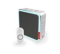 Wireless Portable Doorbell with Range Extender, Customisable Melodies and Push Button Grey