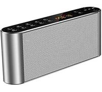 Wireless Portable Speaker Bluetooth Speaker Dual Drivers MP3 Players FM Radio Stereo With HD Sound,Built-in Microphone,High Definition Audio And Enhanced Bass,Silver