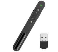 Wireless Presentation Clicker Pointer, Clicker for PowerPoint Presentations with Hyperlink Volume Remote Control, Compatible with Computer/Laptop/Mac, for Classroom, Office, Meeting (NO Battery)