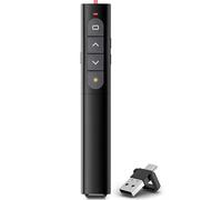 Wireless Presentation Clicker with Telescopic Pointer Stick,Rechargeable Presenter Remote Light Pointer with Touch Screen Stylus Pen and Digital Display,USB Slide Clicker for PowerPoint MAC PC Laptops