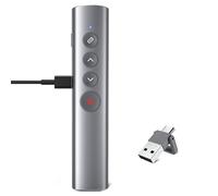 Wireless Presenter Rechargeable Remote Control for PowerPoint Presentations, USB C Wireless Pen for Slides Presentations on Computer, Mac (Red)