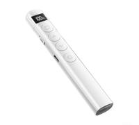 Wireless Presenter Remote, Digital Display PowerPoint Clicker with 100m Range and USB Receiver, Rechargeable Presentation Pen for Office and Lecture(White)