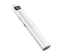 Wireless Presenter Remote For PowerPoint Presentations, Digital Display Charging Indicator, 100M Control Distance, 180MAh Battery, USB Receiver, Portable Clicker Pen(White)