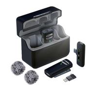 Wireless Professional Lavalier Microphone for iPhone Android Mics Pro with Noise Reduction & Windshield Mini Mic System for Video Crystal Clear Recording Streaming Vlogging TikTok YouTube