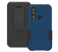 Wireless ProTech Case Compatible with CAT S62 PRO and CAT S62. Rotating Belt Clip Holster and Durable Flexible Protective Case Combo (Navy Blue)