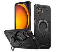 Wireless PROTECH Case for Samsung Galaxy XCover7 Pro SM-G736, Dual-Layer Military Grade Rugged Shockproof Protective Cover, 360° Ring Kickstand, Magnetic Mount Compatible, Raised Bezels (Black)