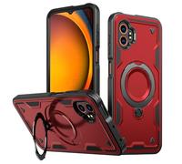 Wireless PROTECH Case for Samsung Galaxy XCover7 Pro SM-G736, Dual-Layer Military Grade Rugged Shockproof Protective Cover, 360° Ring Kickstand, Magnetic Mount Compatible, Raised Bezels (Red)