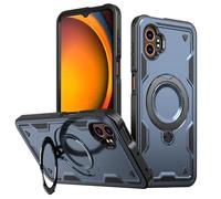 Wireless PROTECH Case for Samsung Galaxy XCover7 Pro SM-G736, Dual-Layer Military Grade Rugged Shockproof Protective Cover, 360° Ring Kickstand, Magnetic Mount Compatible, Raised Bezels (Blue)