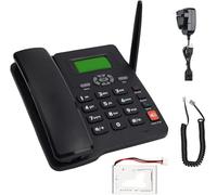 Wireless Quad Band GSM Desk Phone with SIM Card Slot, LCD Display for Date/Time/Signal Strength/Battery Capacity, Ideal for Home and Office