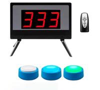 Wireless Quiz Answer Buzzer System with LCD Screen, 3-10 Buzzers, 4 Status Colors, 3 Answering Modes, Interactive Game for School Contests and Game Shows