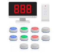 Wireless Quiz Answer Game Buzzer System, Game Answer Buzzer with LCD Screen and 3-30 Buzzers, 4 Status Colors & 3 Answering Modes, Smart Interactive Game for School Contests Game Show(10)