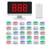 Wireless Quiz Answer Game Buzzer System, Game Answer Buzzer with LCD Screen and 3-30 Buzzers, 4 Status Colors & 3 Answering Modes, Smart Interactive Game for School Contests Game Show(30)