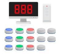 Wireless Quiz Answer Game Buzzer System, Game Answer Buzzer with LCD Screen and 3-30 Buzzers, 4 Status Colors & 3 Answering Modes, Smart Interactive Game for School Contests Game Show(14)