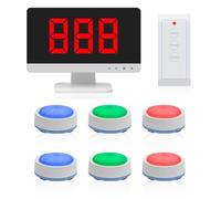 Wireless Quiz Answer Game Buzzer System, Game Answer Buzzer with LCD Screen and 3-30 Buzzers, 4 Status Colors & 3 Answering Modes, Smart Interactive Game for School Contests Game Show(6)