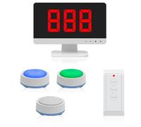 Wireless Quiz Answer Game Buzzer System, Game Answer Buzzer with LCD Screen and 3-30 Buzzers, 4 Status Colors & 3 Answering Modes, Smart Interactive Game for School Contests Game Show(3)