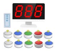 Wireless Quiz Buzzer Button Set with Remote Control - Includes 10 Buzzers and 1 Monitor, 3 Answering Modes, 4 Status Prompt Colors for Game Shows and Family Games