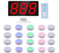Wireless Quiz Buzzer System, 1 Monitor + 20 Buzzers, Expandable to 32 Buttons, 262ft Range, Auto-Sleep, for Classroom Game Shows, Trivia Competitions