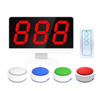 Wireless Quiz Buzzer System with Remote, 10 Player Game Show Set for School Contests & Party Games