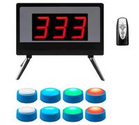 Wireless Quiz Game Buzzer System with LCD Screen, 3-10 Buzzers, 4 Status Colors, 3 Answering Modes, for School Contests and Game Shows